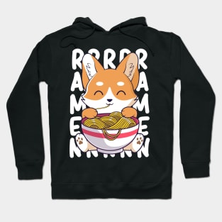 Cute Corgi Dog Eating Ramen Noodles Kawaii Puppy Hoodie